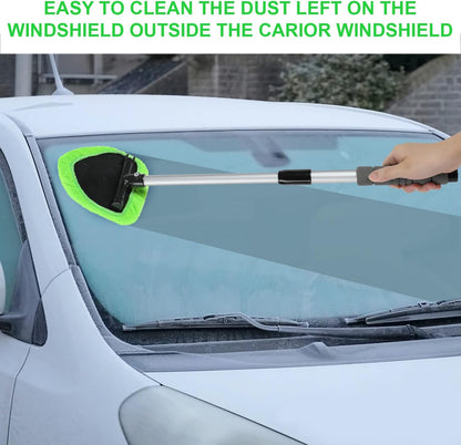 Microfiber Car Windshield Cleaning Tool with Extendable Handle