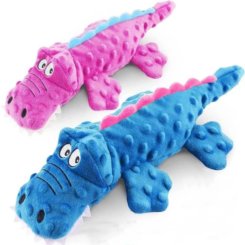 Squeaky Crocodile Plush for Aggressive Chewers