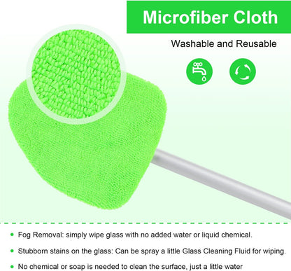 Microfiber Car Windshield Cleaning Tool with Extendable Handle