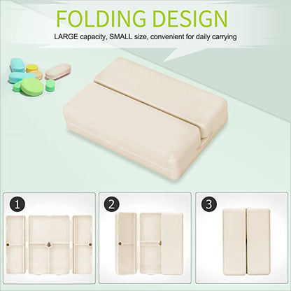 Daily Pill Organizer, 7 Compartments Portable Pill Case Travel Pill Organizer,[Folding Design]Pill Box
