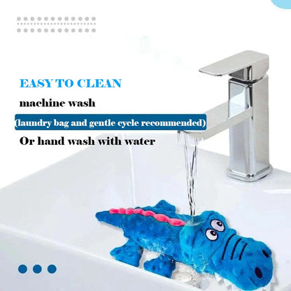 Squeaky Crocodile Plush for Aggressive Chewers