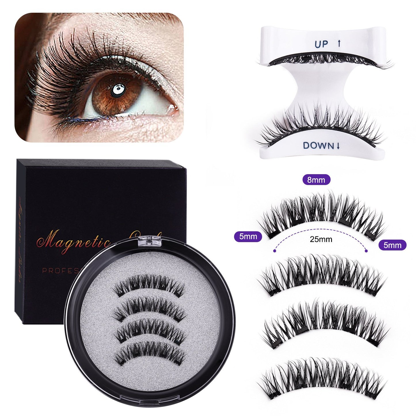 🎁Natural Magnetic 3D False Eyelashes Set