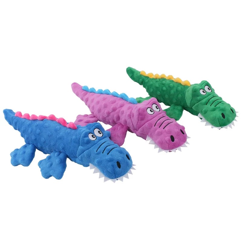 Squeaky Crocodile Plush for Aggressive Chewers
