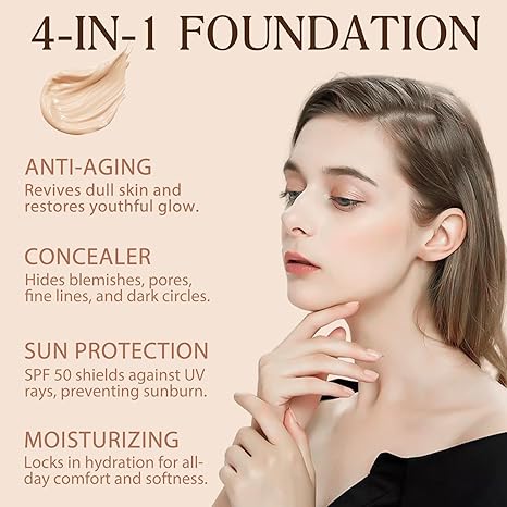 💖 Achieve Flawless Skin ✨Foundation 4 in 1 - Light Spectrum