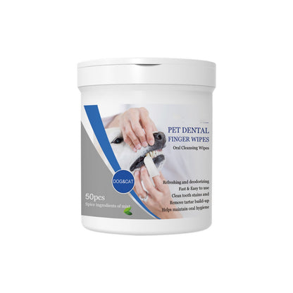 Pet Teeth Macular Bacteria Cleaning Finger Wipes