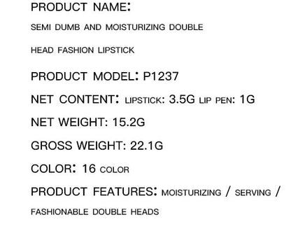 16 Color Long Lasting Lipstick + Lip Liner Combo